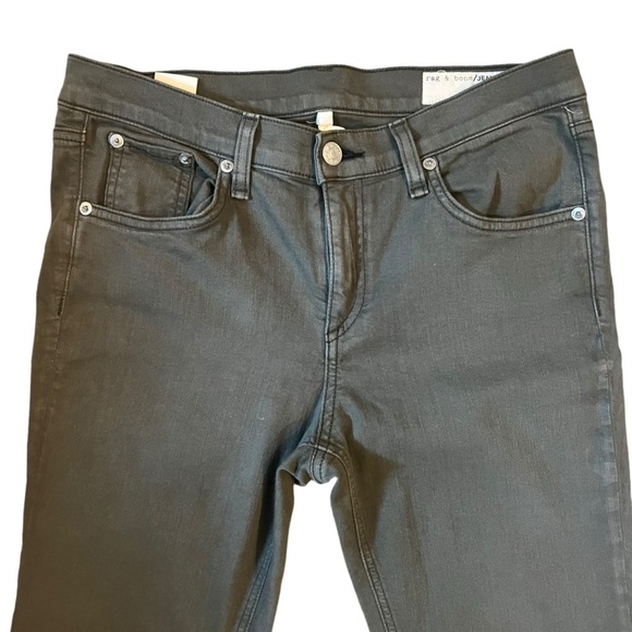 Rag & Bone Skinny Straight Leg Jeans Mid Rise Army Green Women's 29 Grunge - Picture 3 of 7